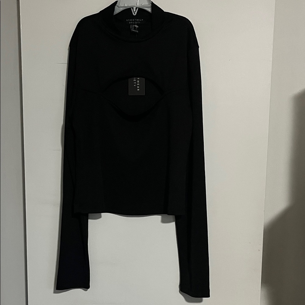 Society Black Long Sleeve Women's Top